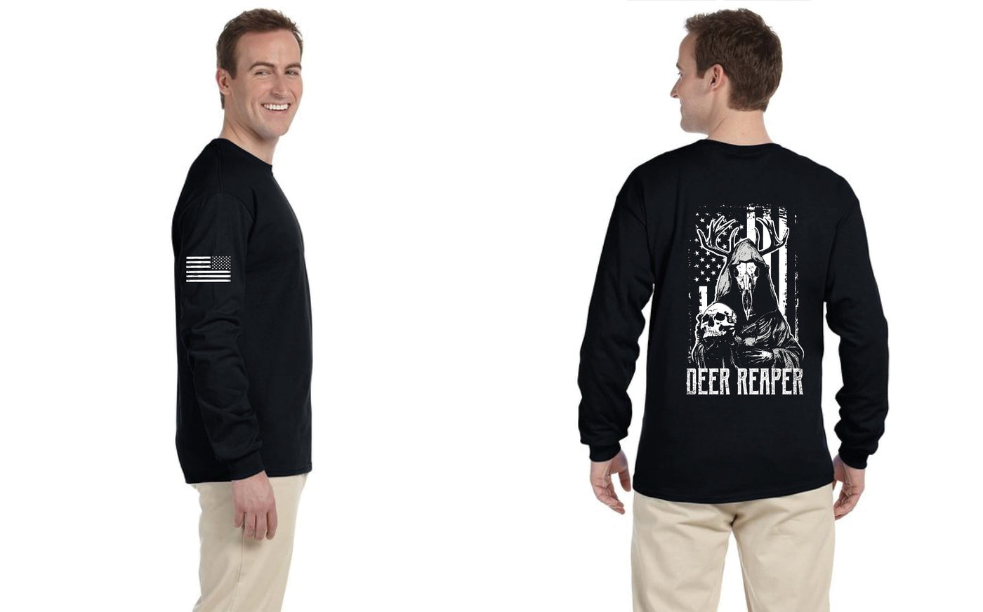 Deer Reaper Bottom Rocker Long Sleeve T-Shirt