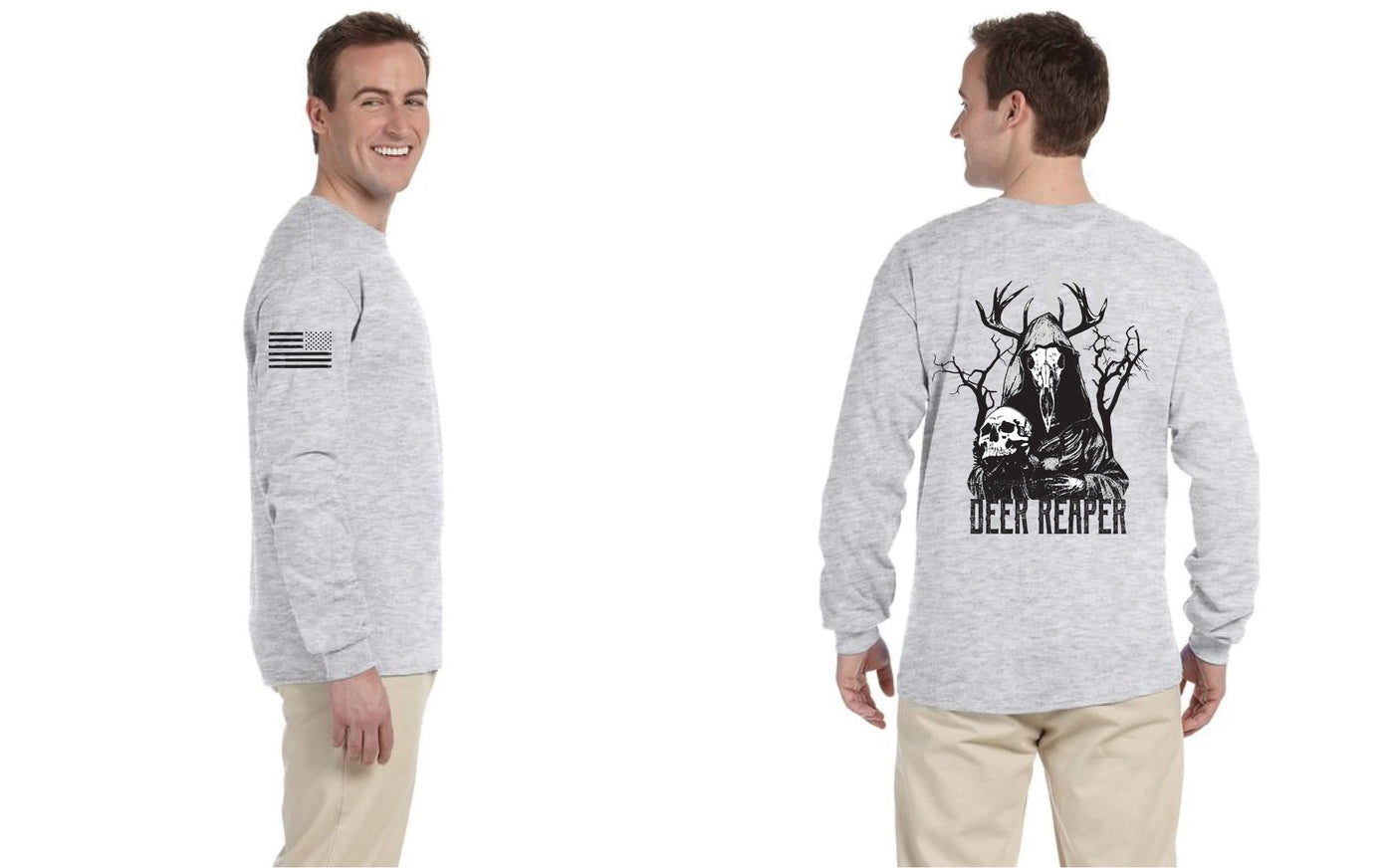 Deer Reaper Bottom Rocker Long Sleeve T-Shirt