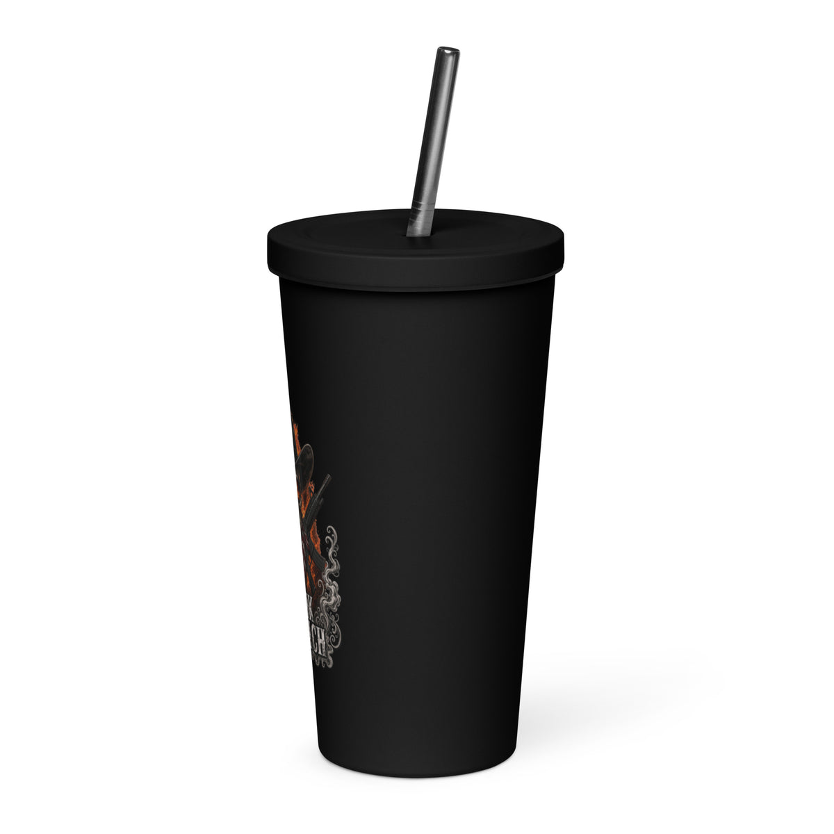 Insulated tumbler with a straw