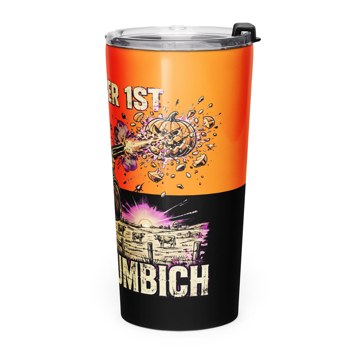 Pumpkin Skeet stainless steel tumbler