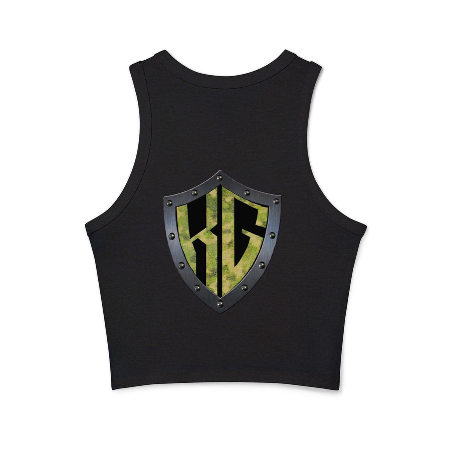 Women's micro rib racer tank top